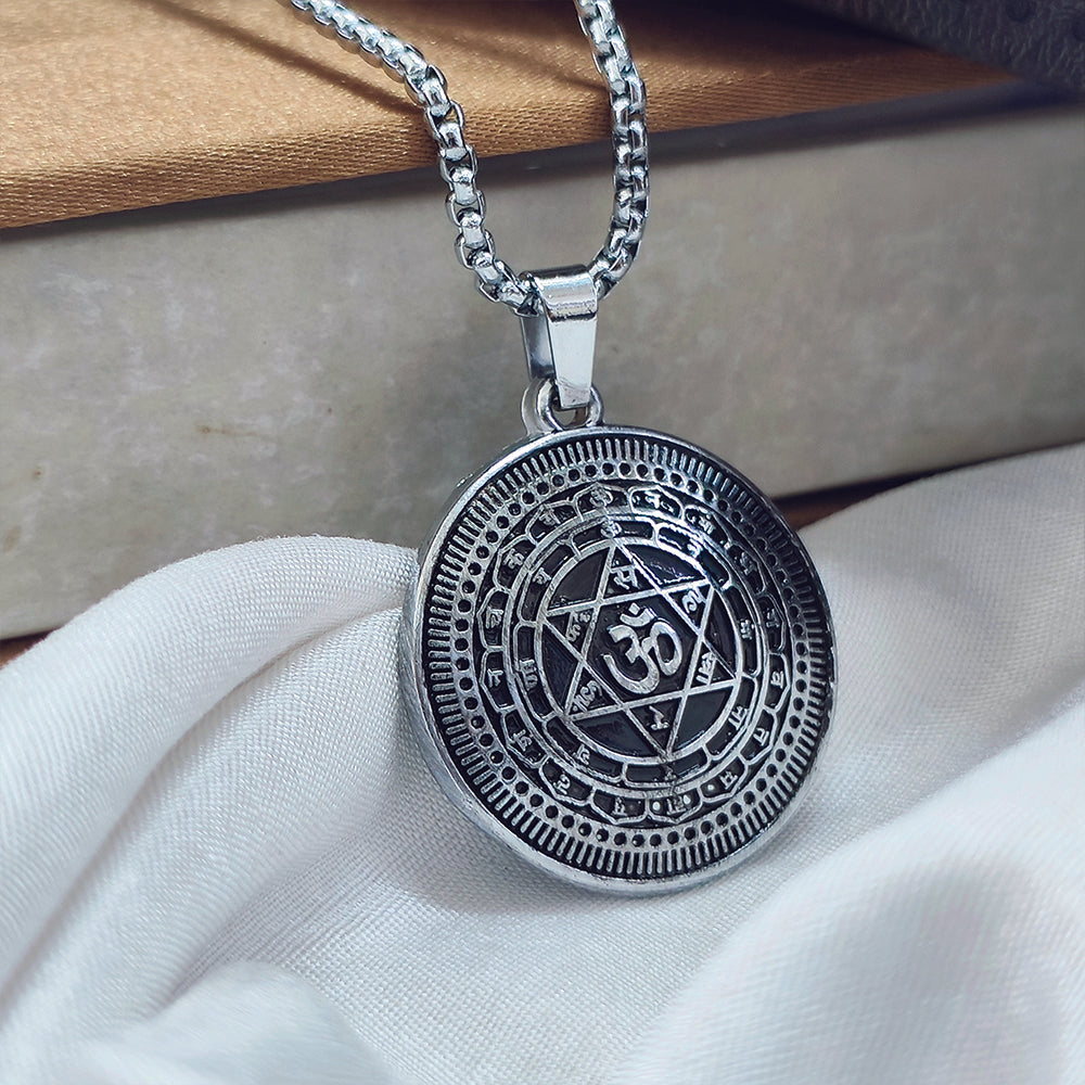 JewelMaze Sudarshan chakra Yantram Chain Pendant