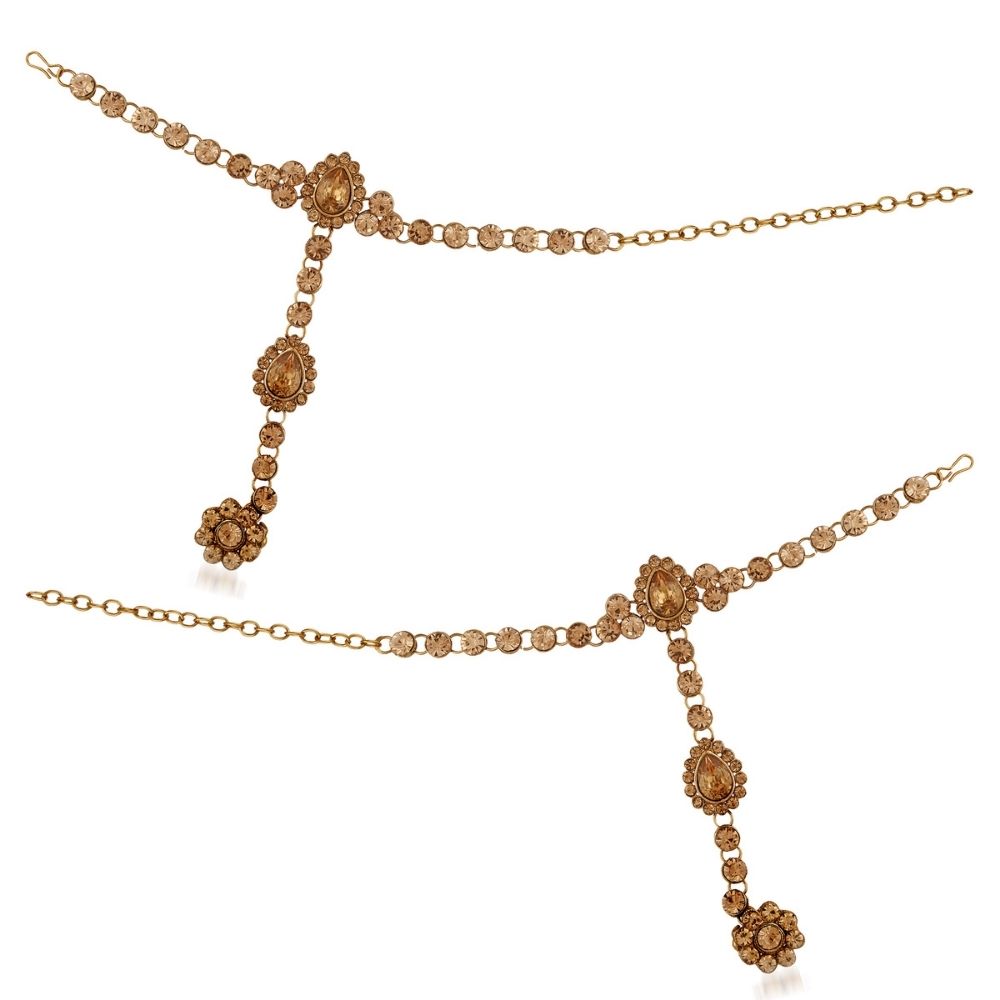 JewelMaze Premium Polki Kundan Multi-Layer Bridal Necklace Set