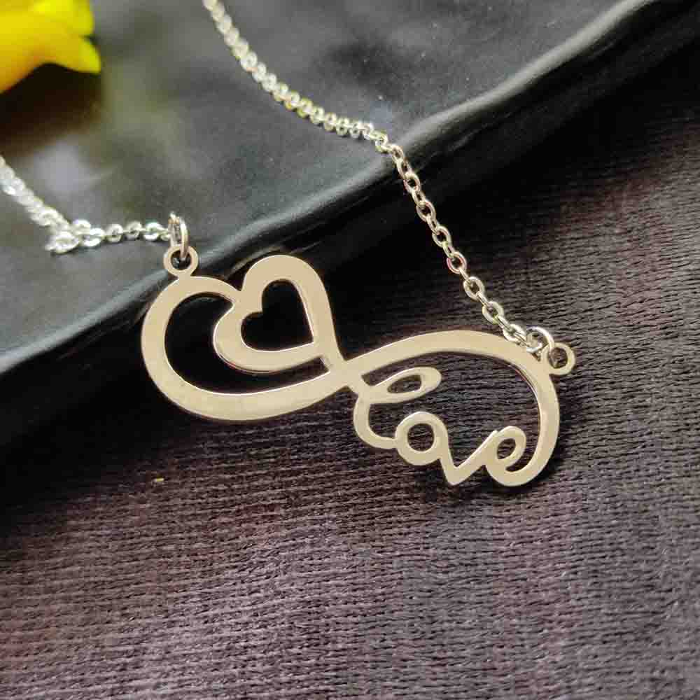 JewelMaze Infinity Heart Shape Chain Pendant - 113114611RG