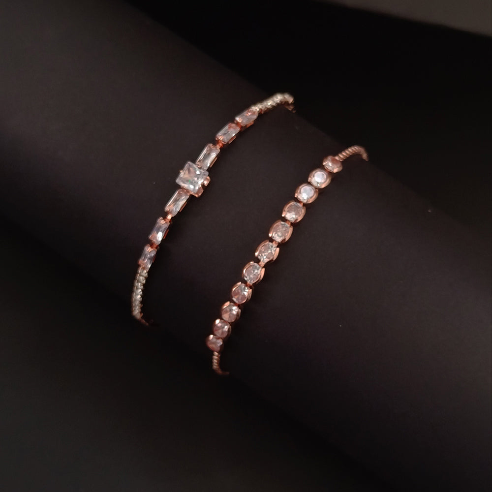 JewelMaze AD Diamond Rose Gold Jewellery Combo - 1005189