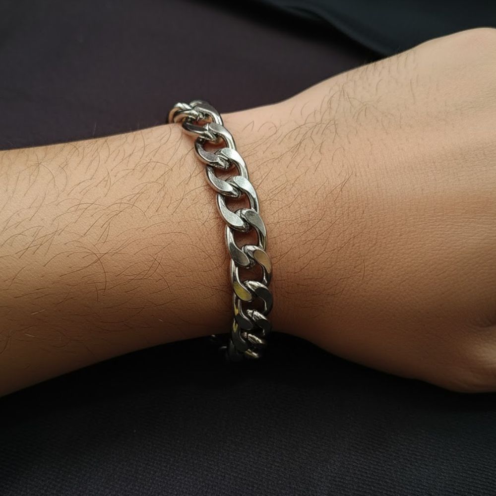 JewelMaze Classic Silver Bracelet For Men-1405242