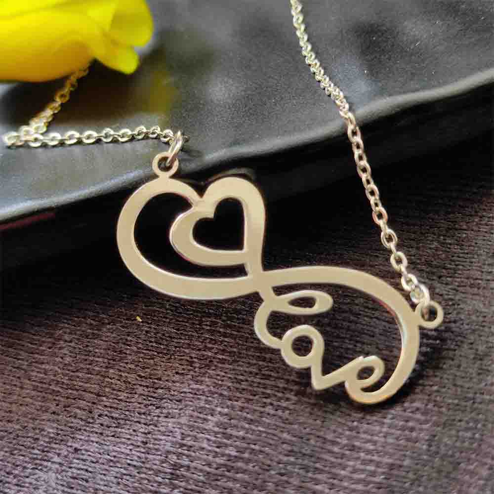 JewelMaze Infinity Heart Shape Chain Pendant - 113114611RG