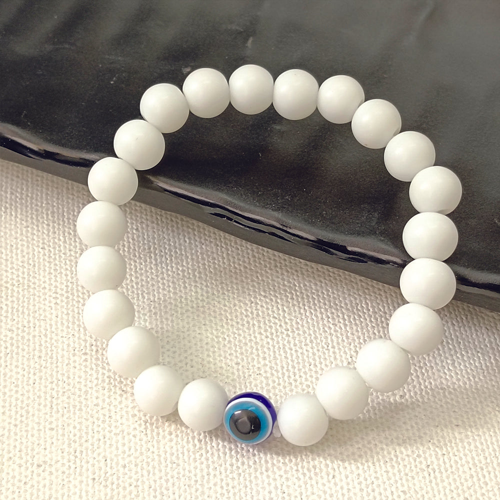 JewelMaze Pack Of 5 Evil Eye Beads Bracelet Combo ( Assorted Charms )