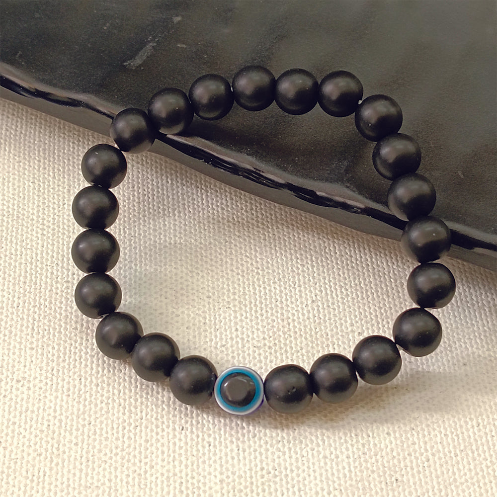 JewelMaze Pack Of 5 Evil Eye Beads Bracelet Combo ( Assorted Charms )