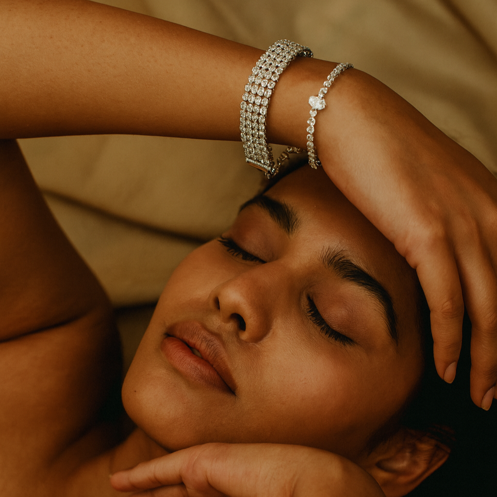 JewelMaze Silver Plated Austrian Stone Bracelet Combo - 1404928