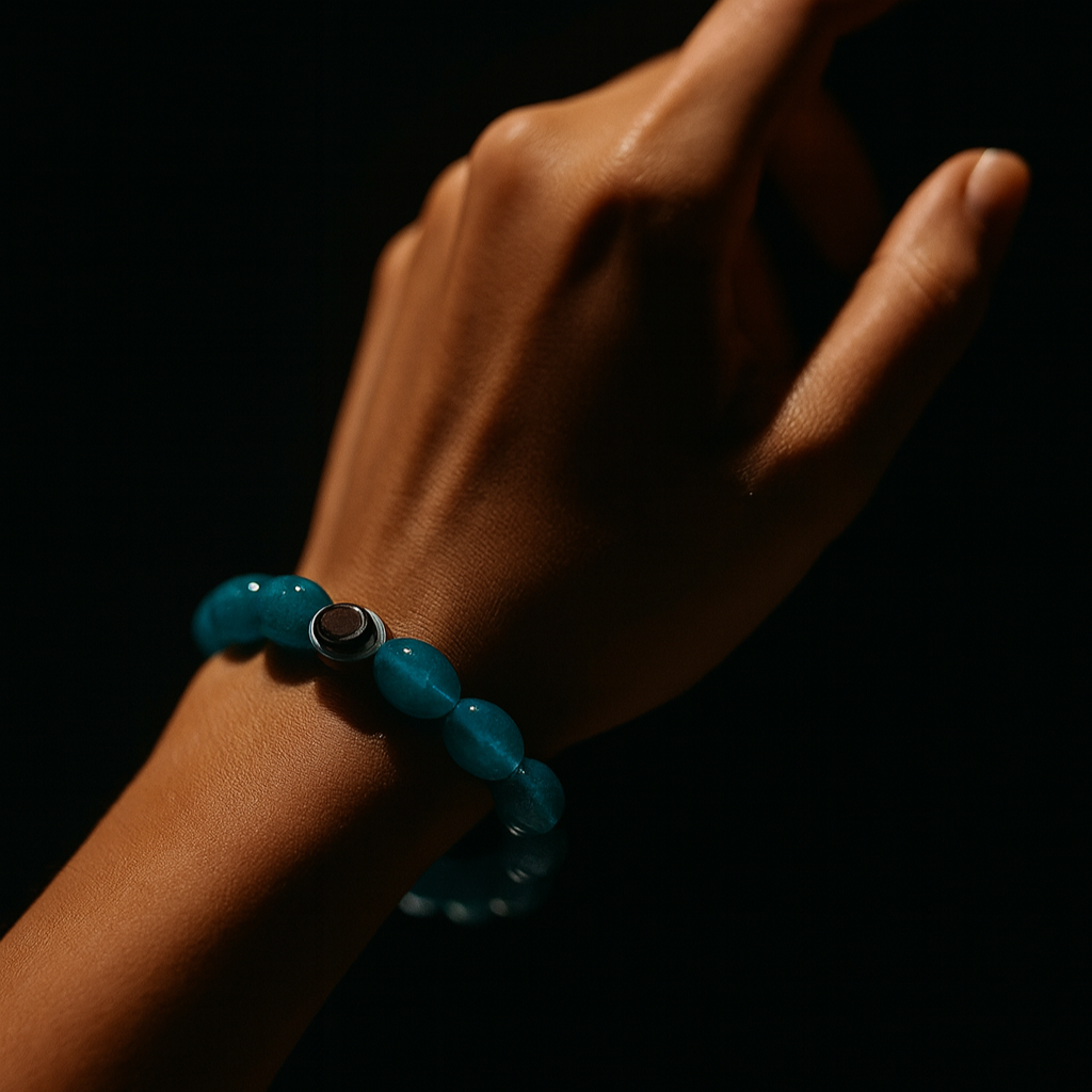 JewelMaze Rama Green Glass Beads Bracelet