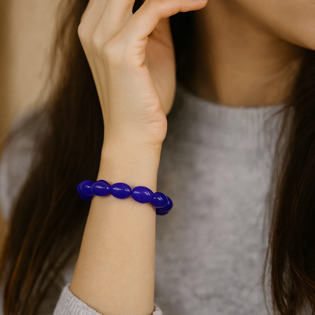 JewelMaze Purple Glass Beads Bracelet