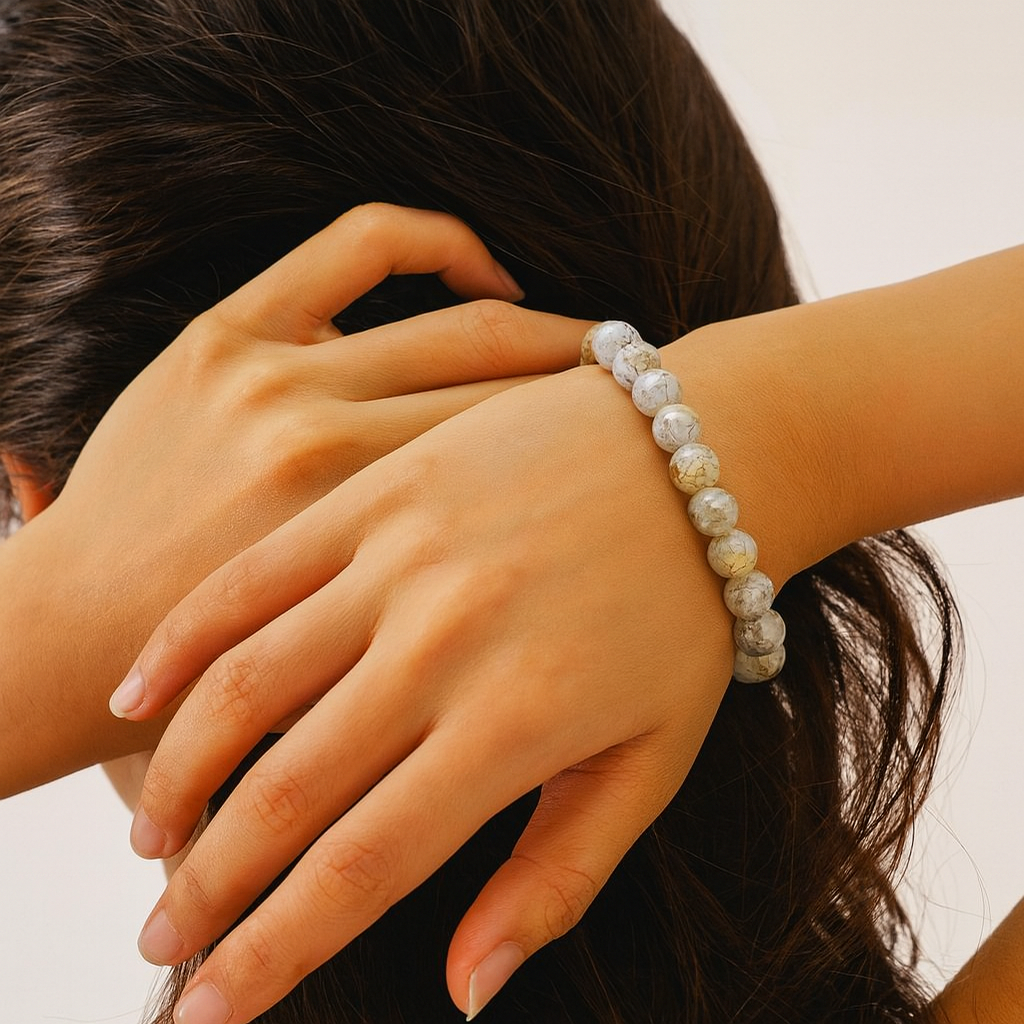 JewelMaze Brown Glass Beads Bracelet - 1405101