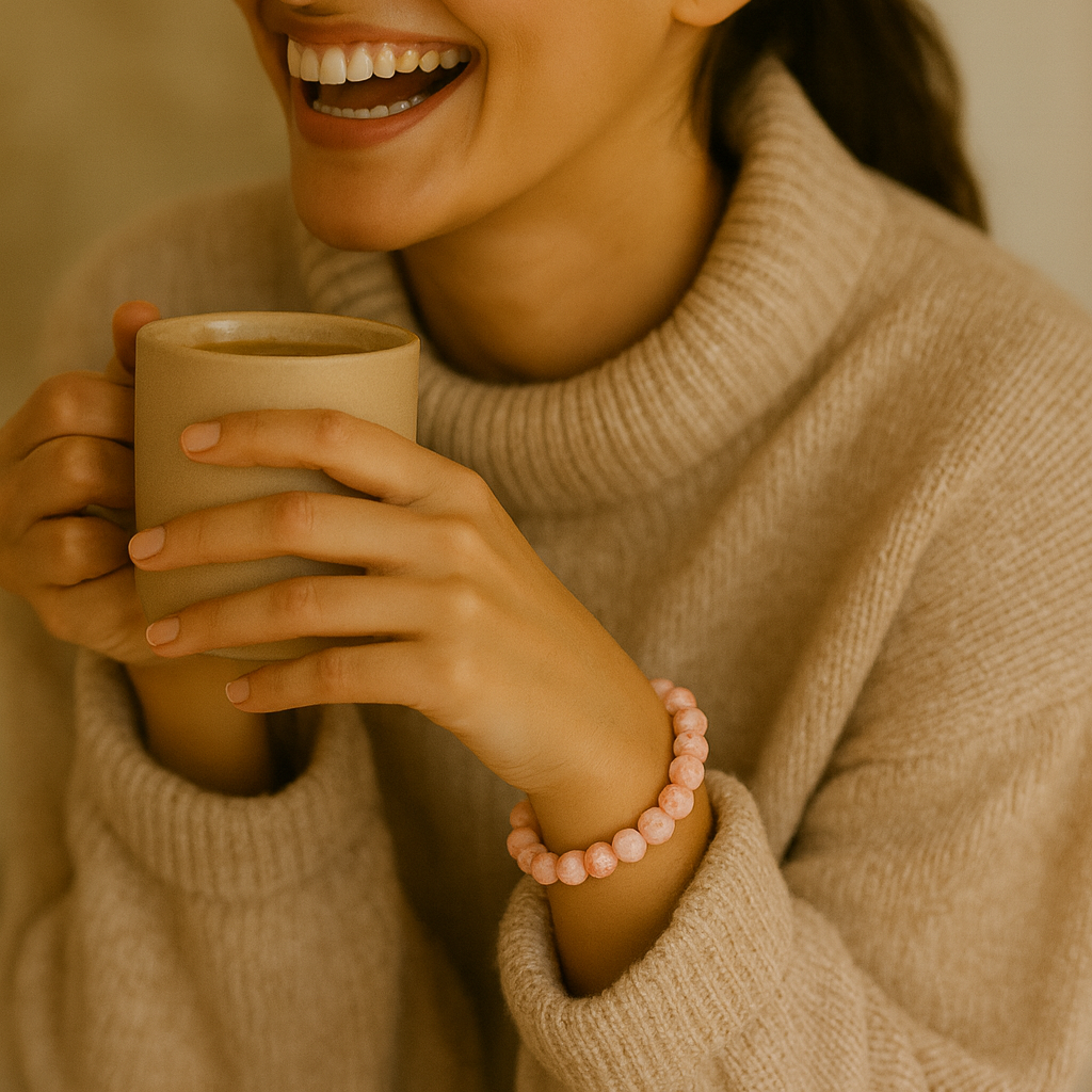 JewelMaze Orange Glass Beads Bracelet - 1405107