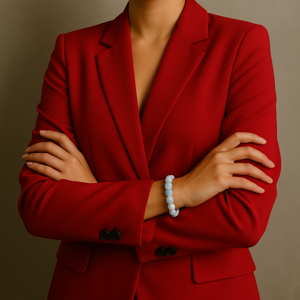 JewelMaze Blue Glass Beads Bracelet - 1405109