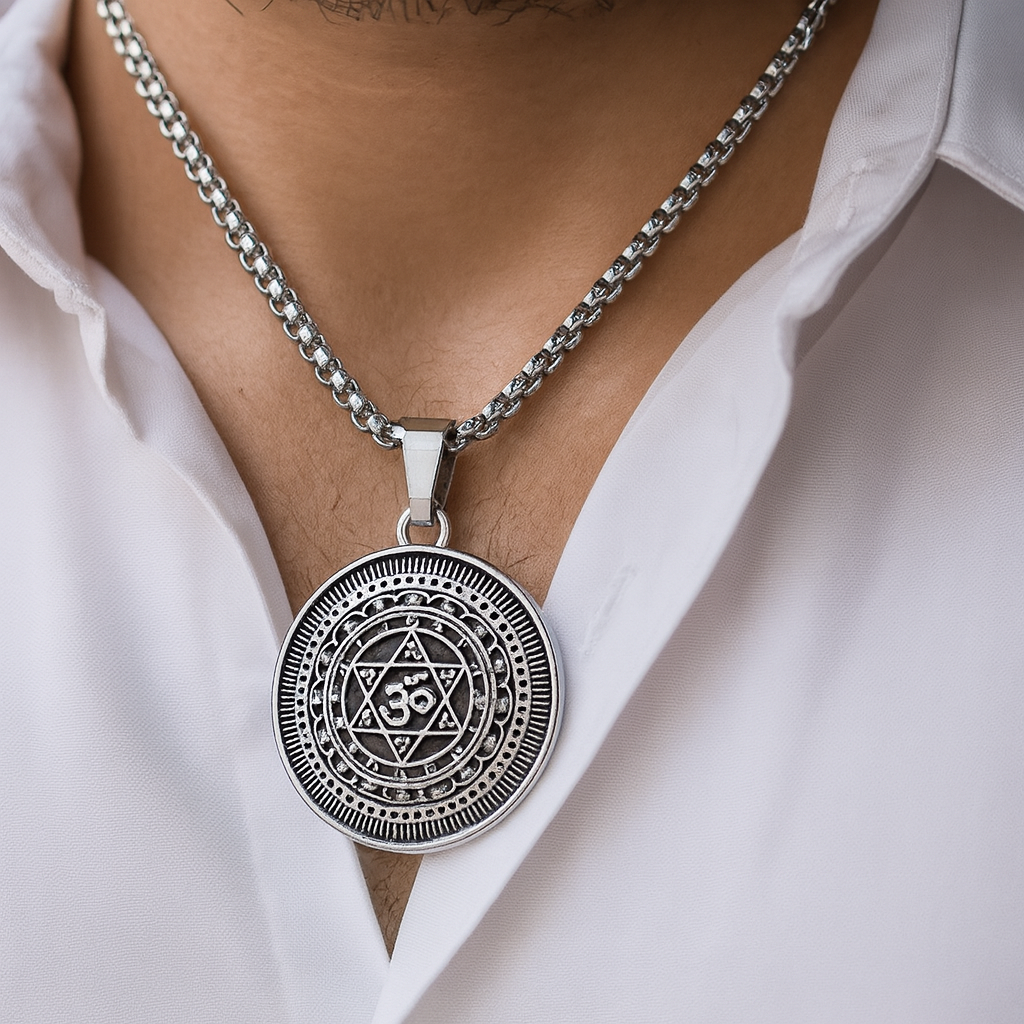 JewelMaze Sudarshan chakra Yantram Chain Pendant