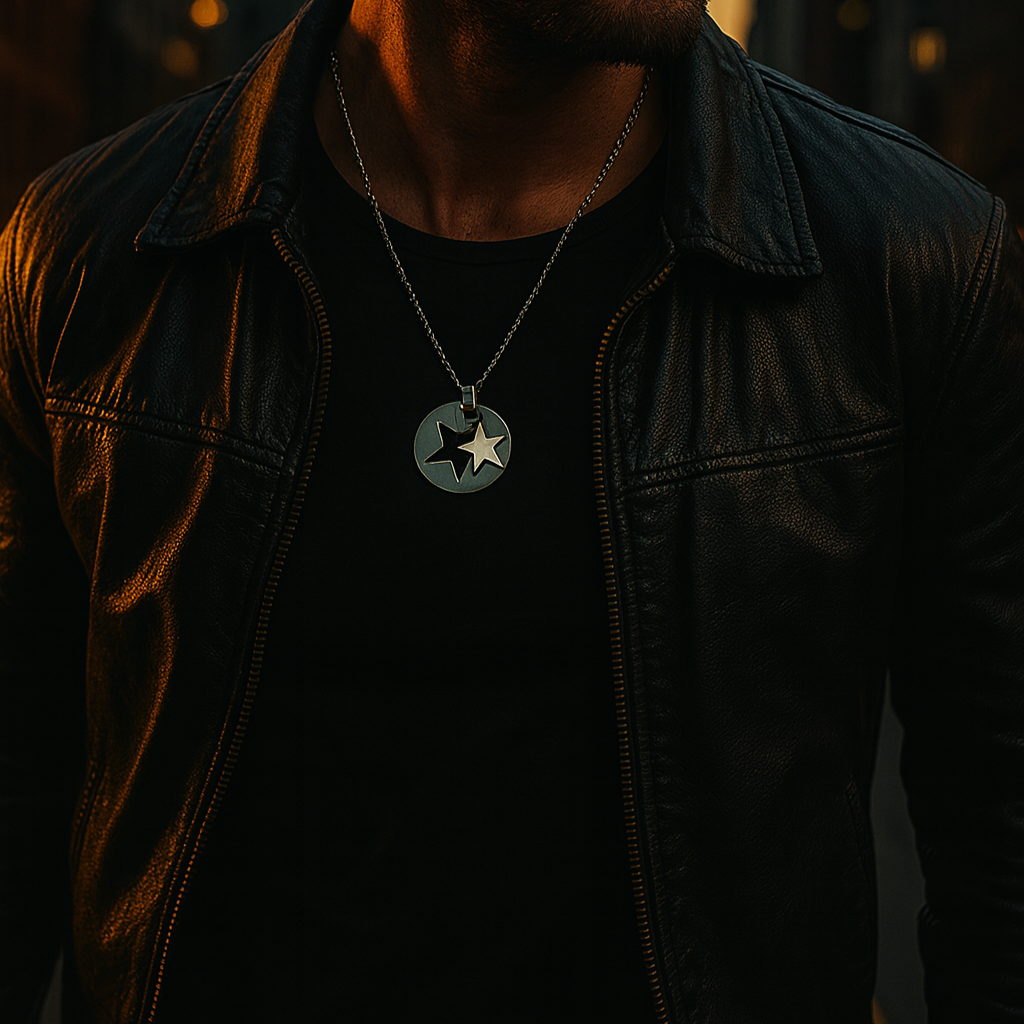 JewelMaze Star Chain Pendant For Men