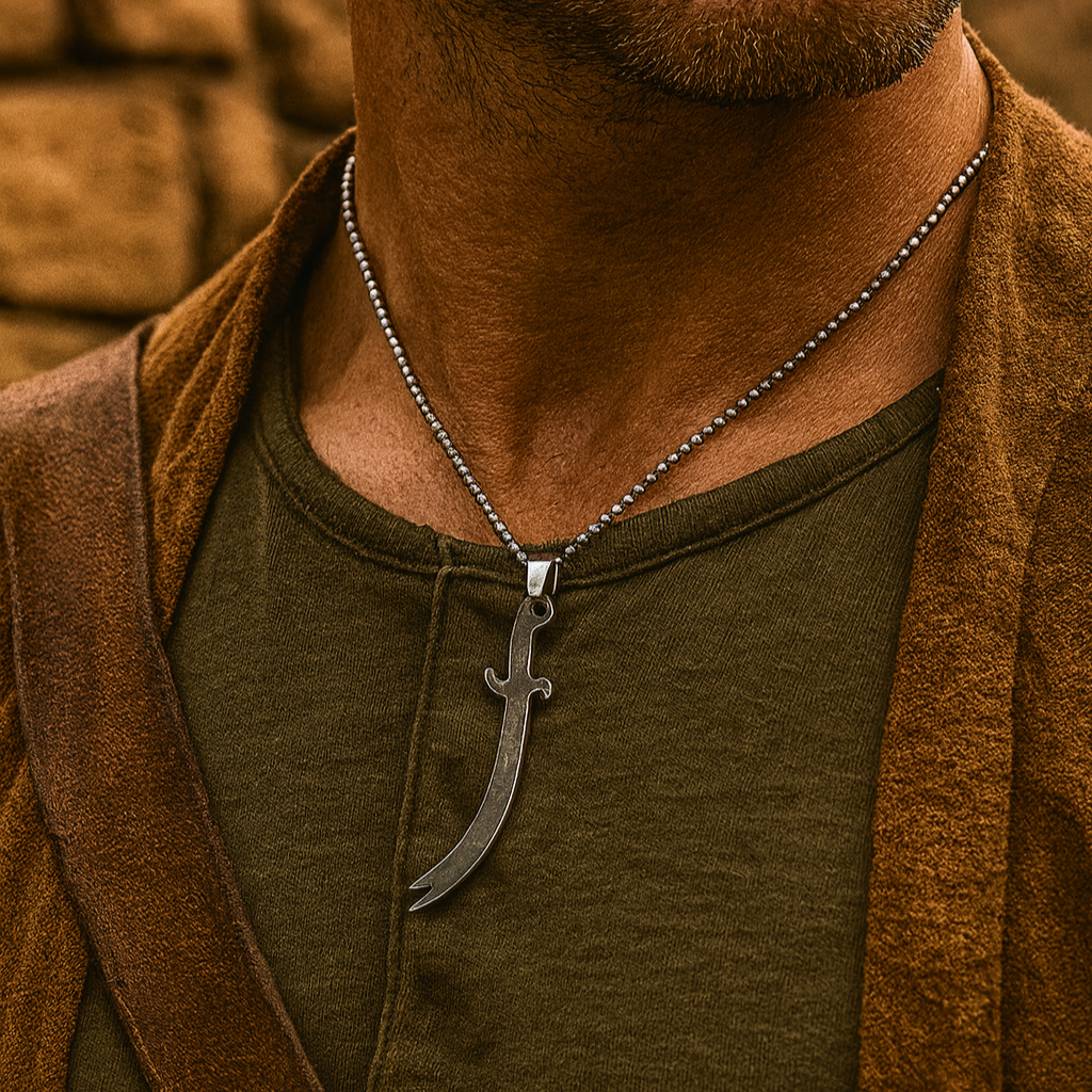 JewelMaze Zulfiqar Sword Chain Pendant For Men