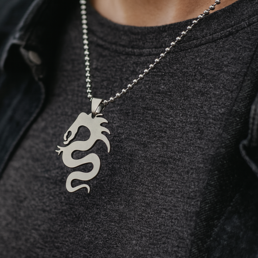 JewelMaze Dragon Chain Pendant For Men
