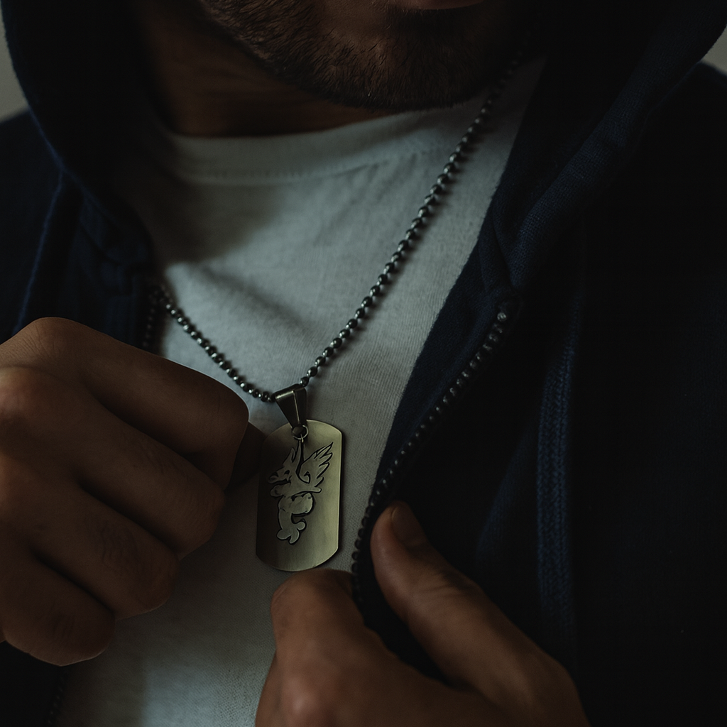 JewelMaze Dragon Chain Pendant For Men -1404869