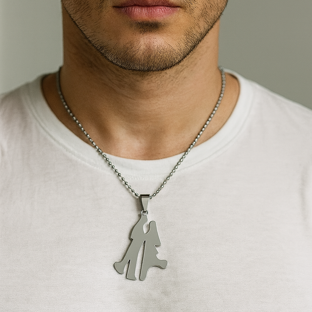 JewelMaze Couple Love Chain Pendant For Men