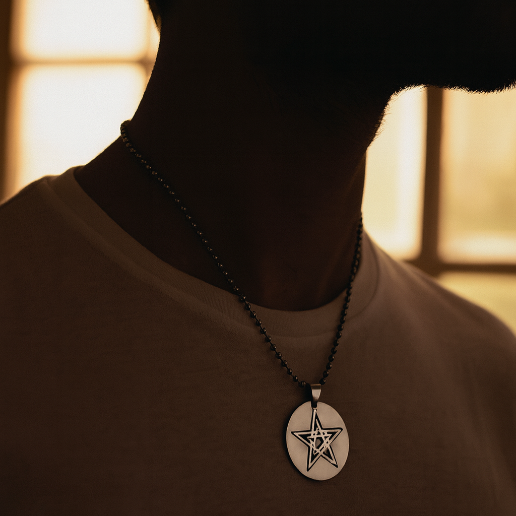 JewelMaze Star Chain Pendant For Men- 1404872