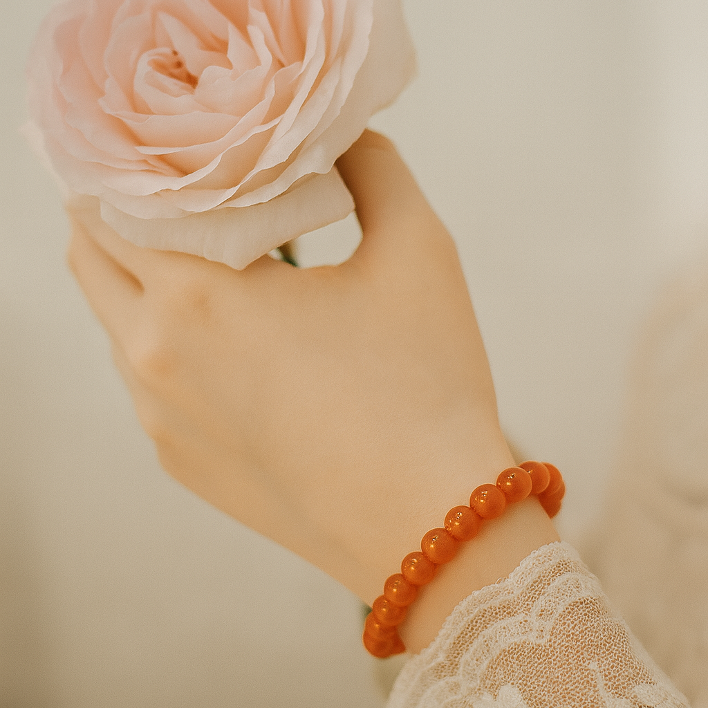 JewelMaze Carnelian Beads Bracelet - 1404701