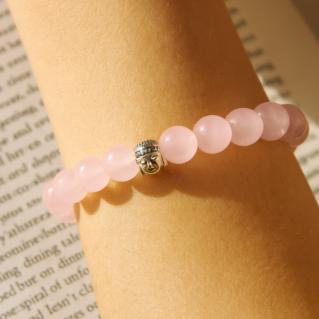 JewelMaze Rose with Buddha Beads Bracelet - 1404708