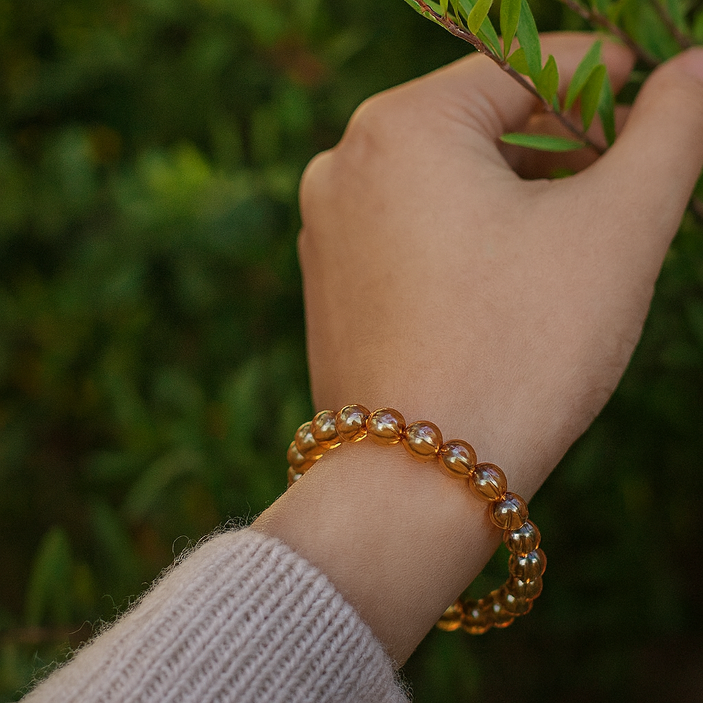 JewelMaze Golden Beads Bracelet - 1404706