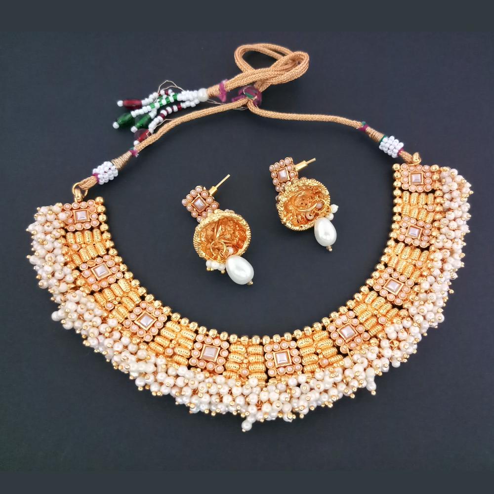 JewelMaze Pota Stone Copper Necklace Set