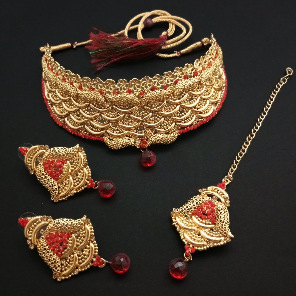 JewelMaze Designer Austrian Stone Choker Necklace Set For Wedding