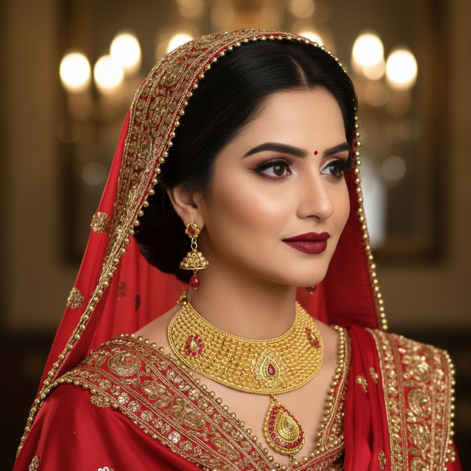 JewelMaze Austrian Stone Choker Necklace Set For Wedding