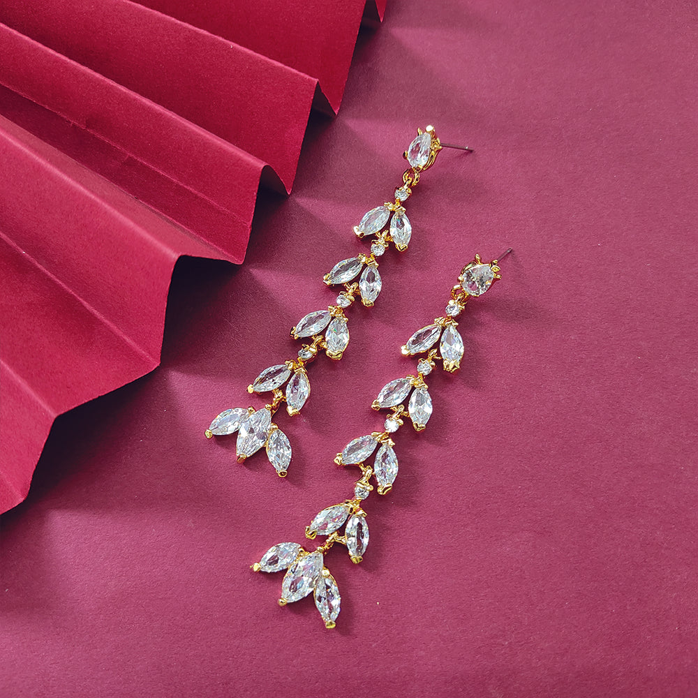 JeweLMaze AD Stone Gold Plated Dangler Earrings