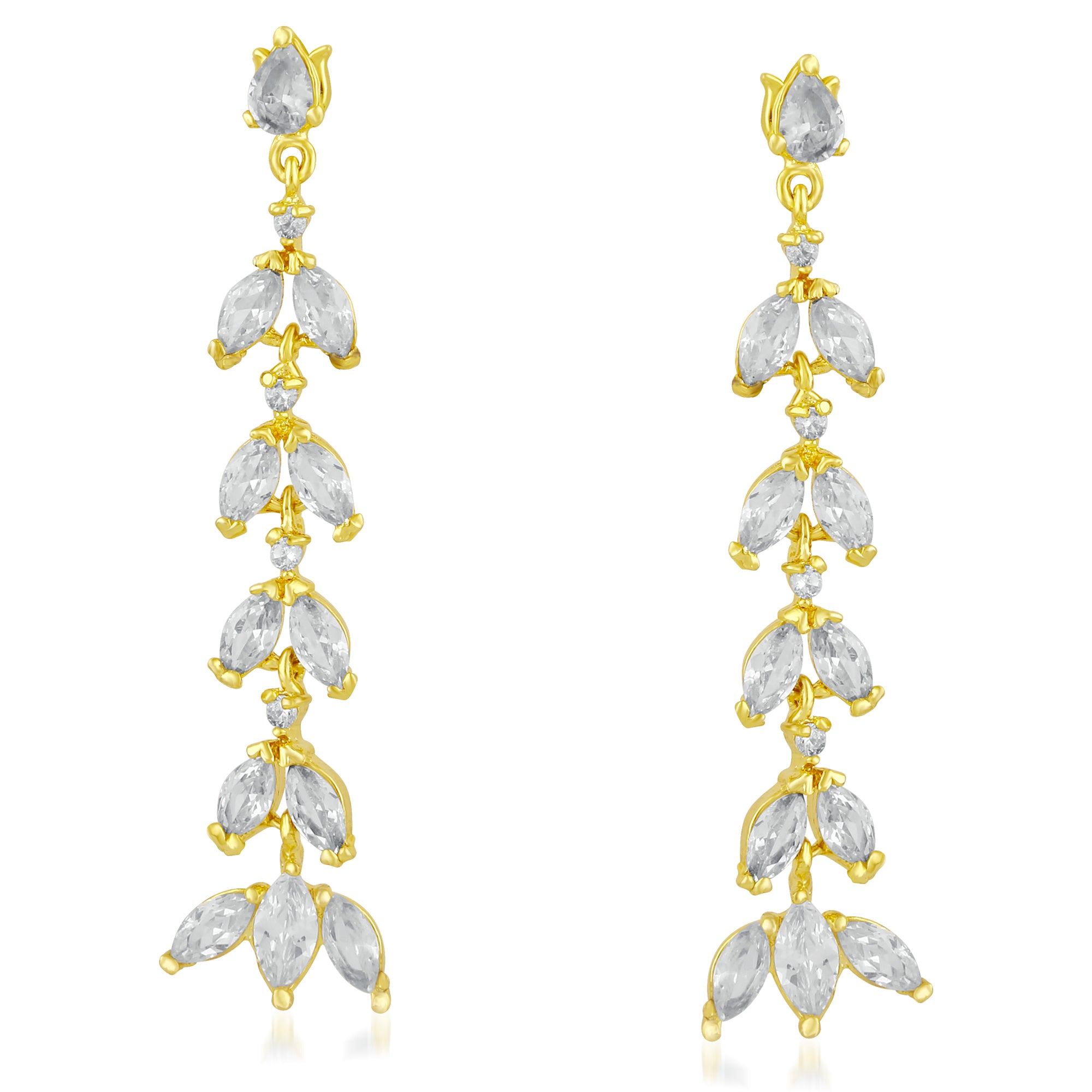 JeweLMaze AD Stone Gold Plated Dangler Earrings