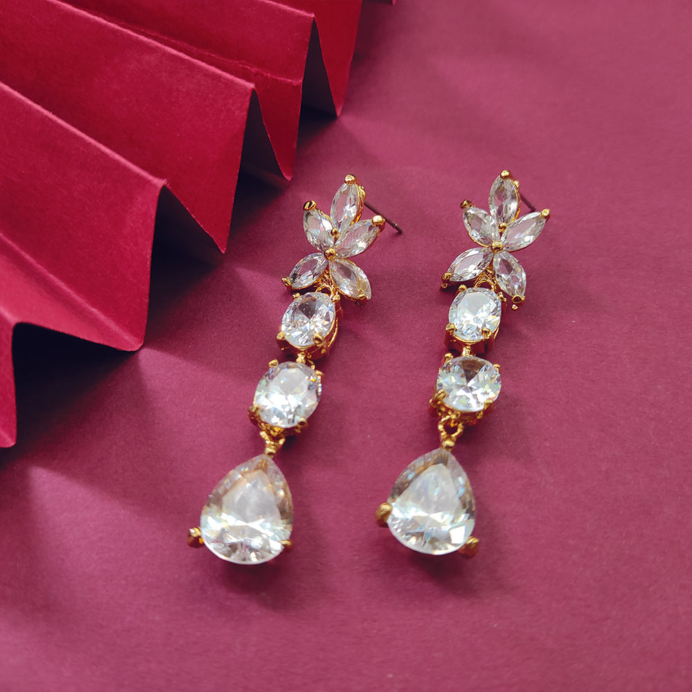 JeweLMaze AD Stone Gold Plated Dangler Earrings