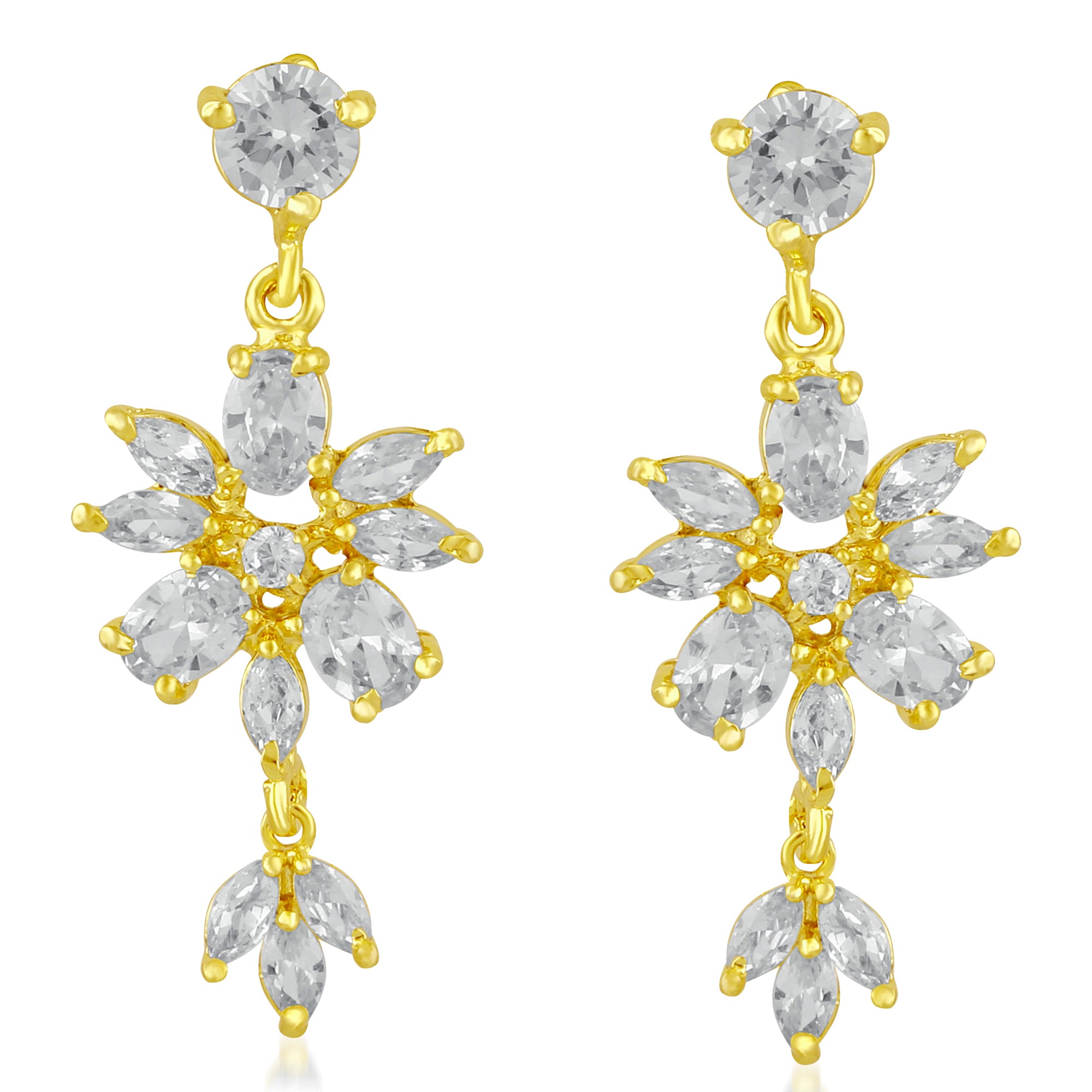 JeweLMaze AD Stone Gold Plated Dangler Earrings