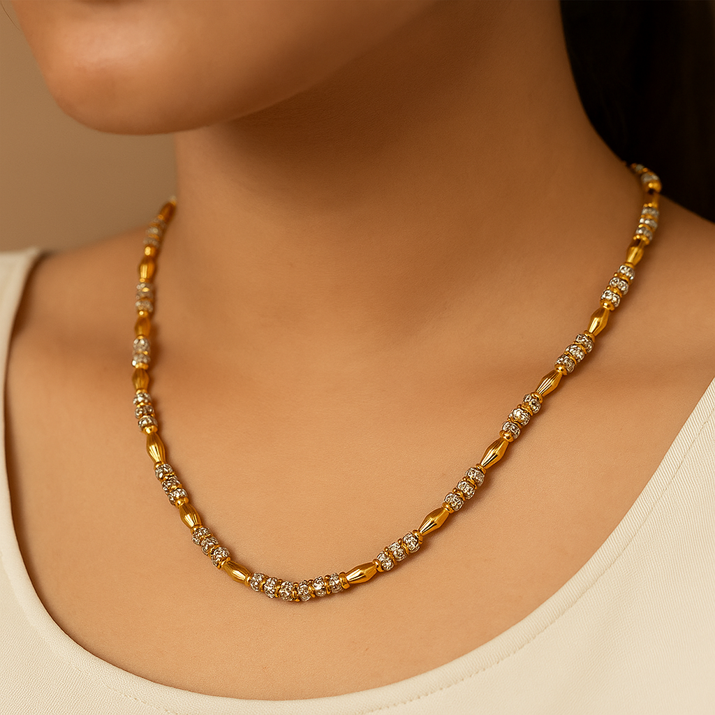 JewelMaze Gold Plated Stone Chain