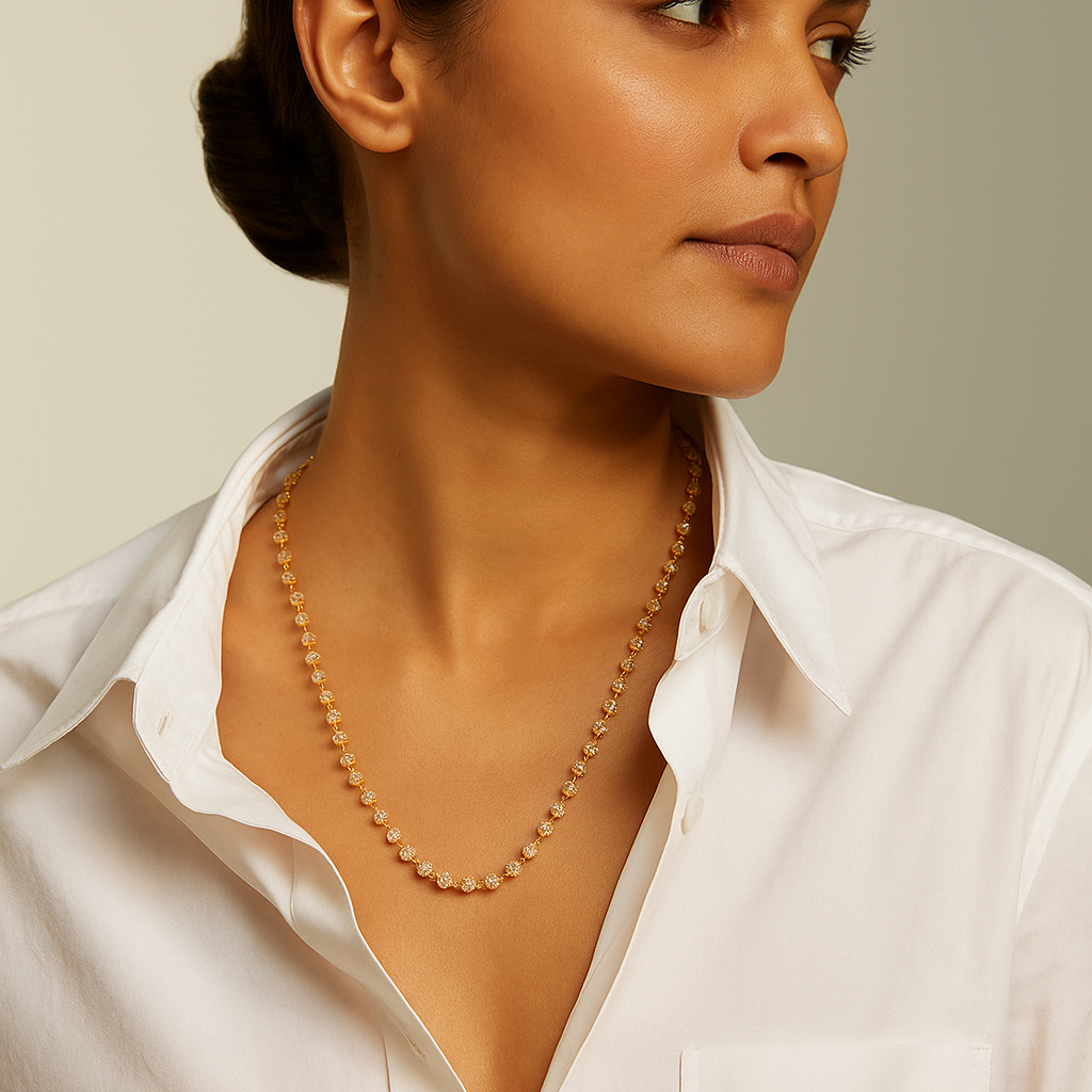 JewelMaze 2 Tone Plated Beaded Chain