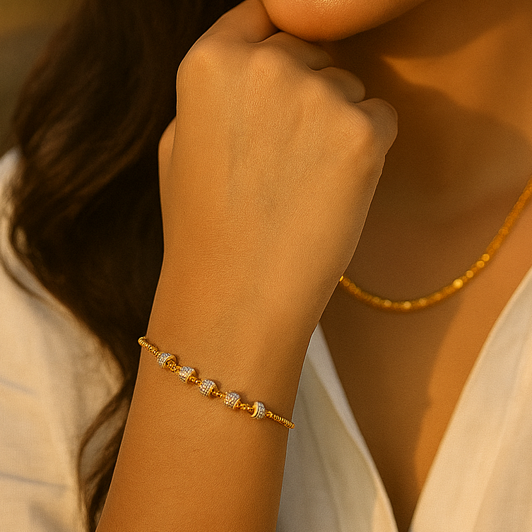 JewelMaze Austrian Stone 2 Tone Plated Bracelet