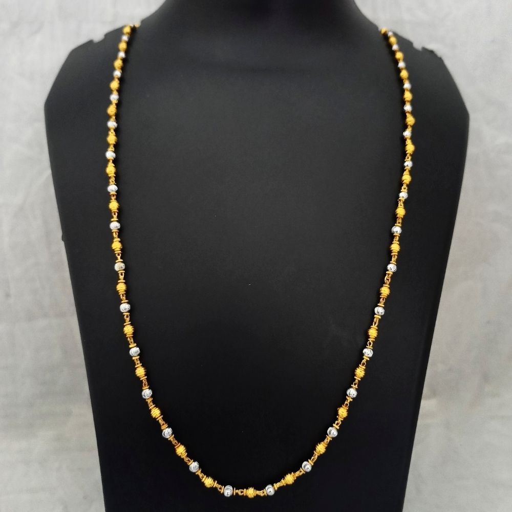 JewelMaze Traditional 2 Tone Gold Plated Chain