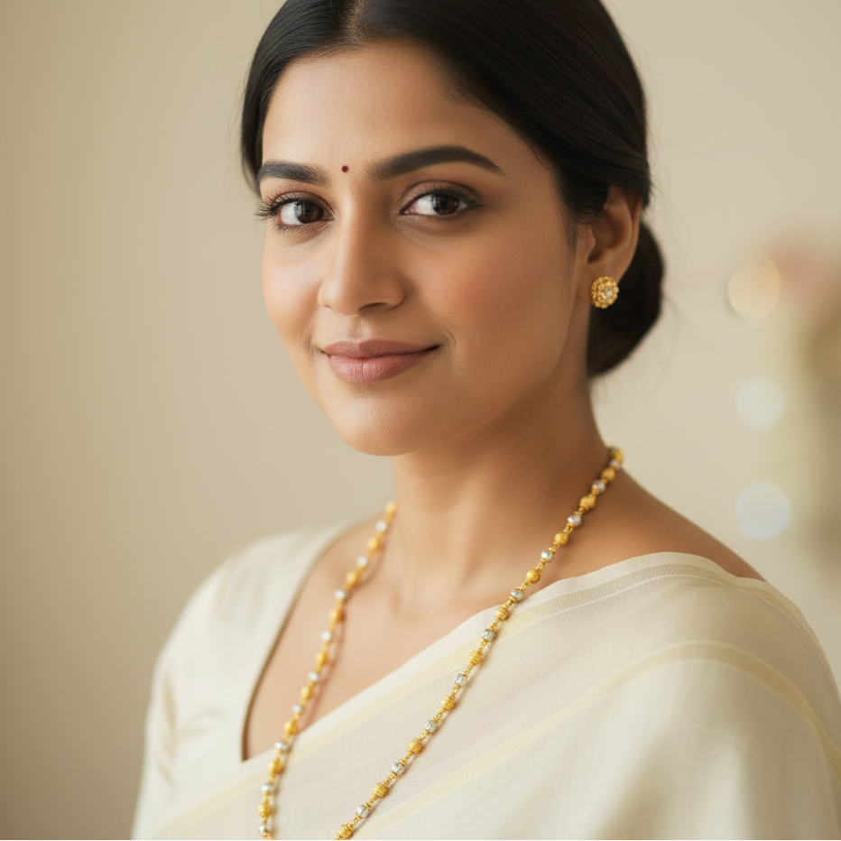 JewelMaze Traditional 2 Tone Gold Plated Chain