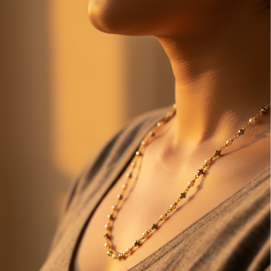 JewelMaze Traditional 2 Tone Gold Plated Chain