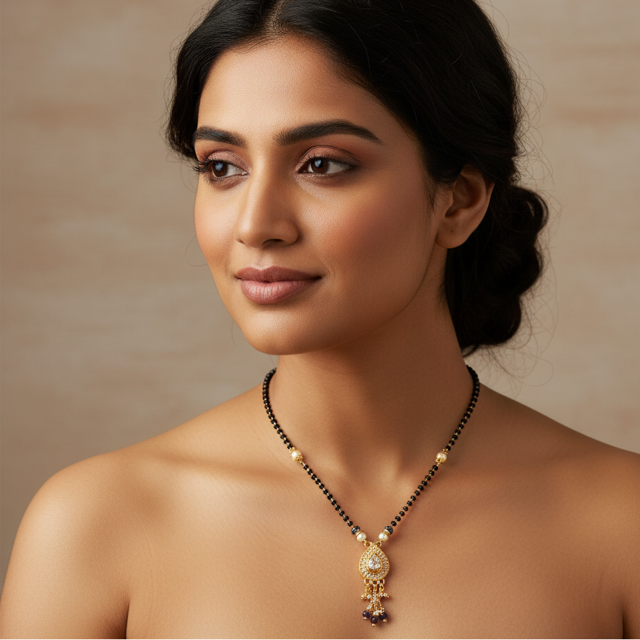 JewelMaze Traditional Austrian Stone Mangalsutra