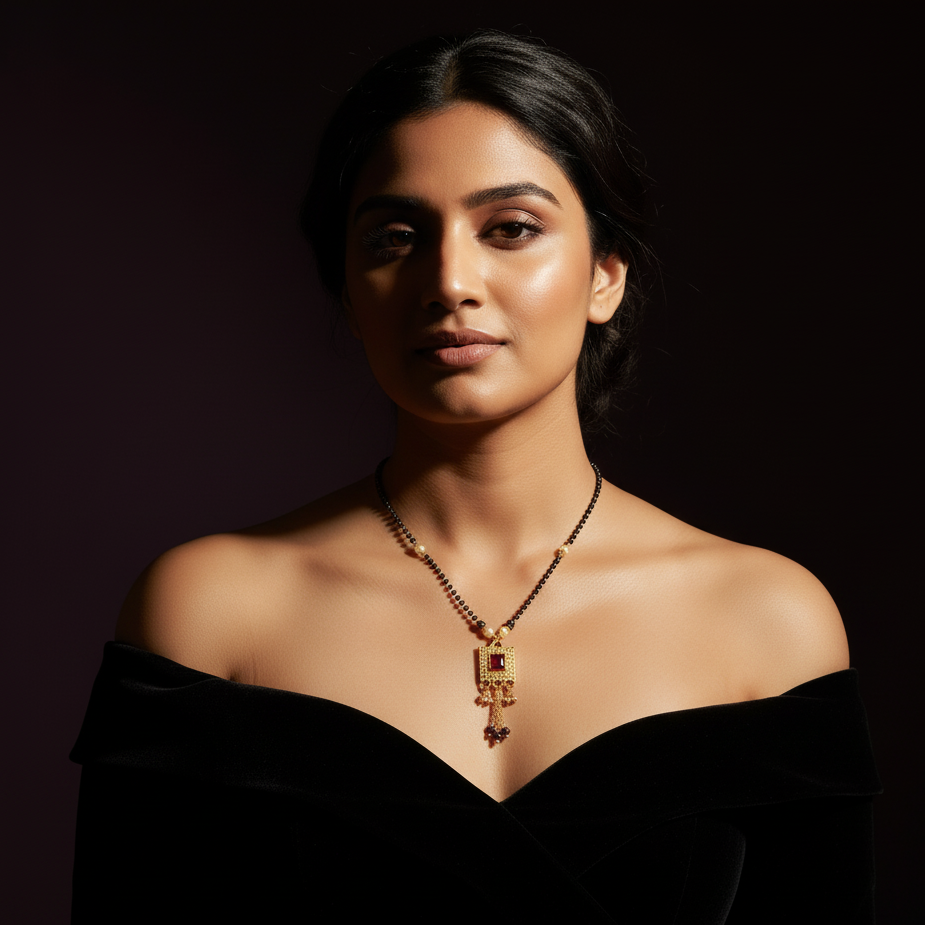 JewelMaze Traditional Austrian Stone Mangalsutra