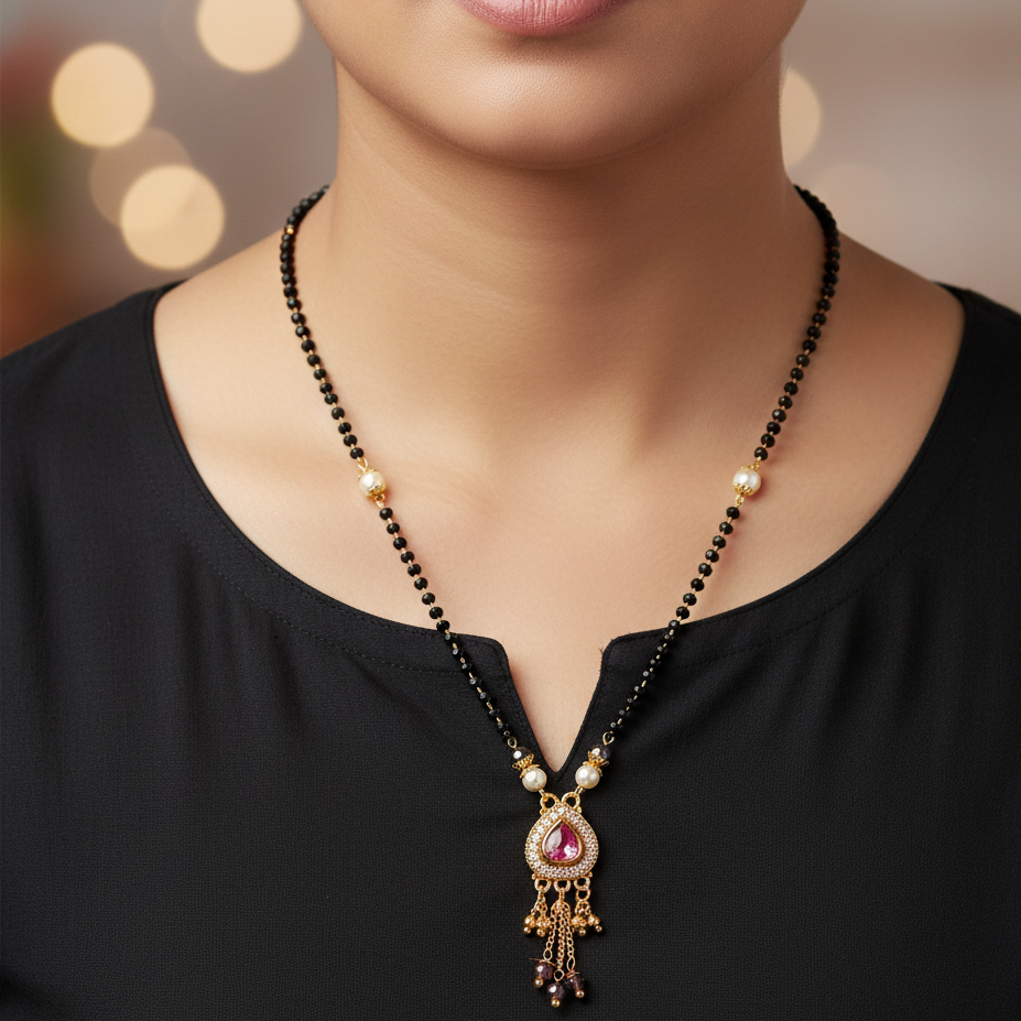 JewelMaze Elegant Austrian Stone Mangalsutra for Women