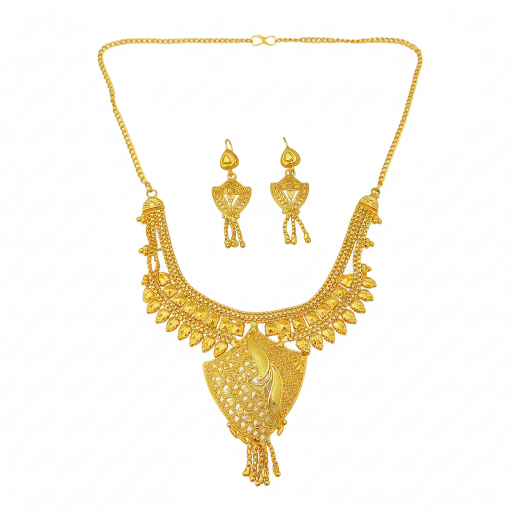 Jewelmaze Elegant Forming Look Necklace Set Traditional Jewelry for Women