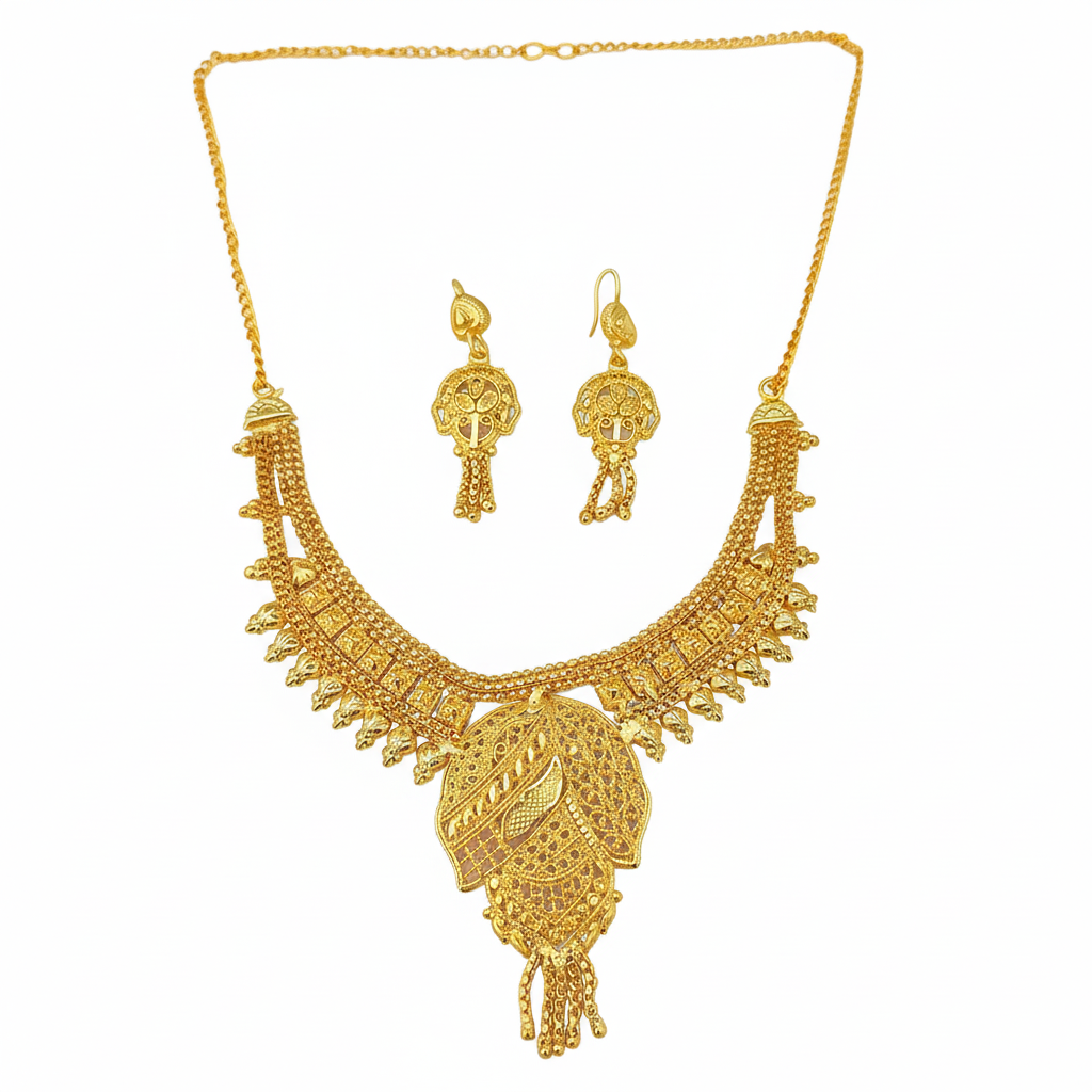 Jewelmaze Elegant Forming Look Necklace Set Traditional Jewelry for Women