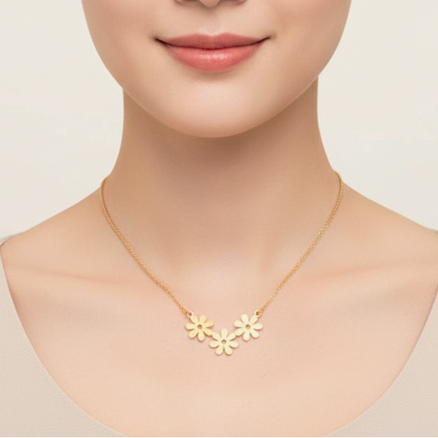 JewelMaze Flower Shape Chain Pendant - 113114612RG