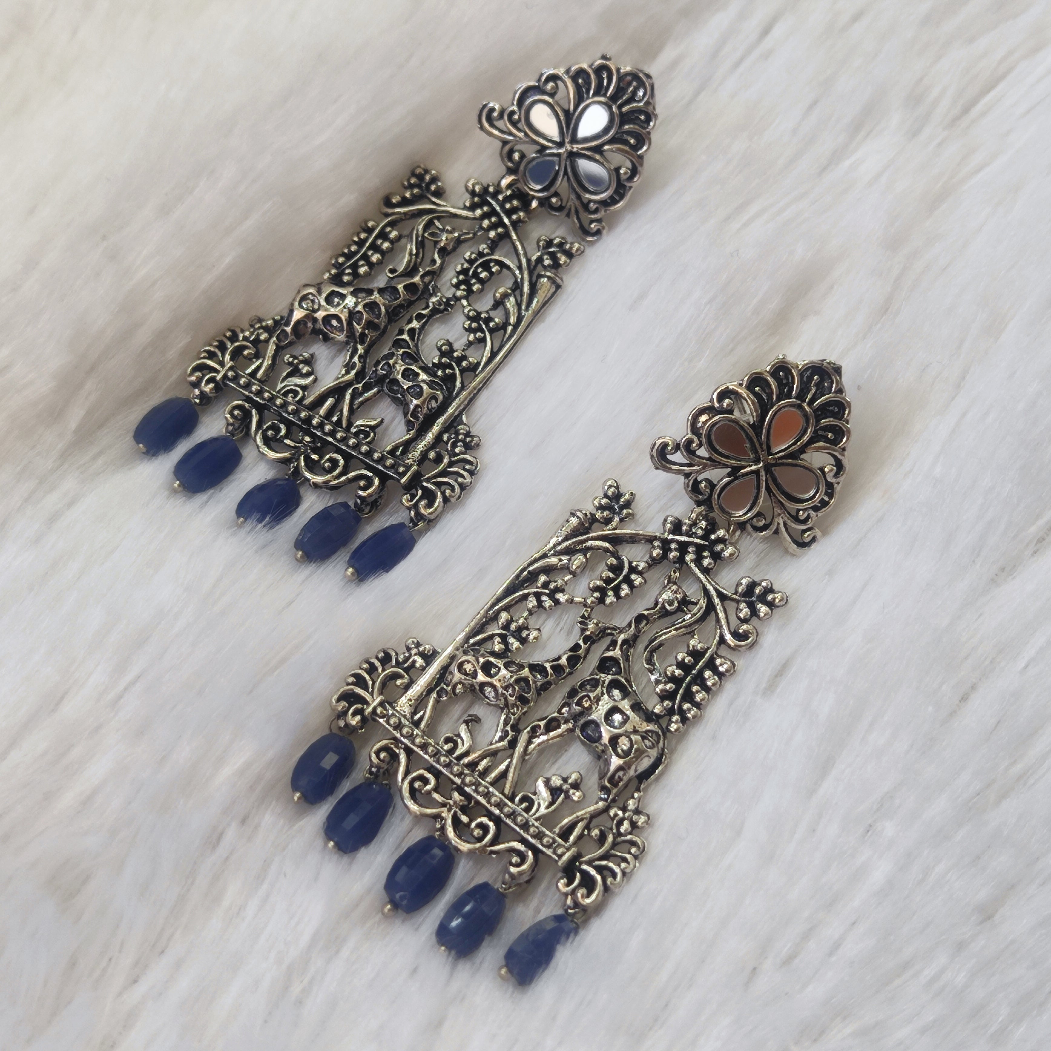 Bhavi Jewels Oxidised Dangler Earrings