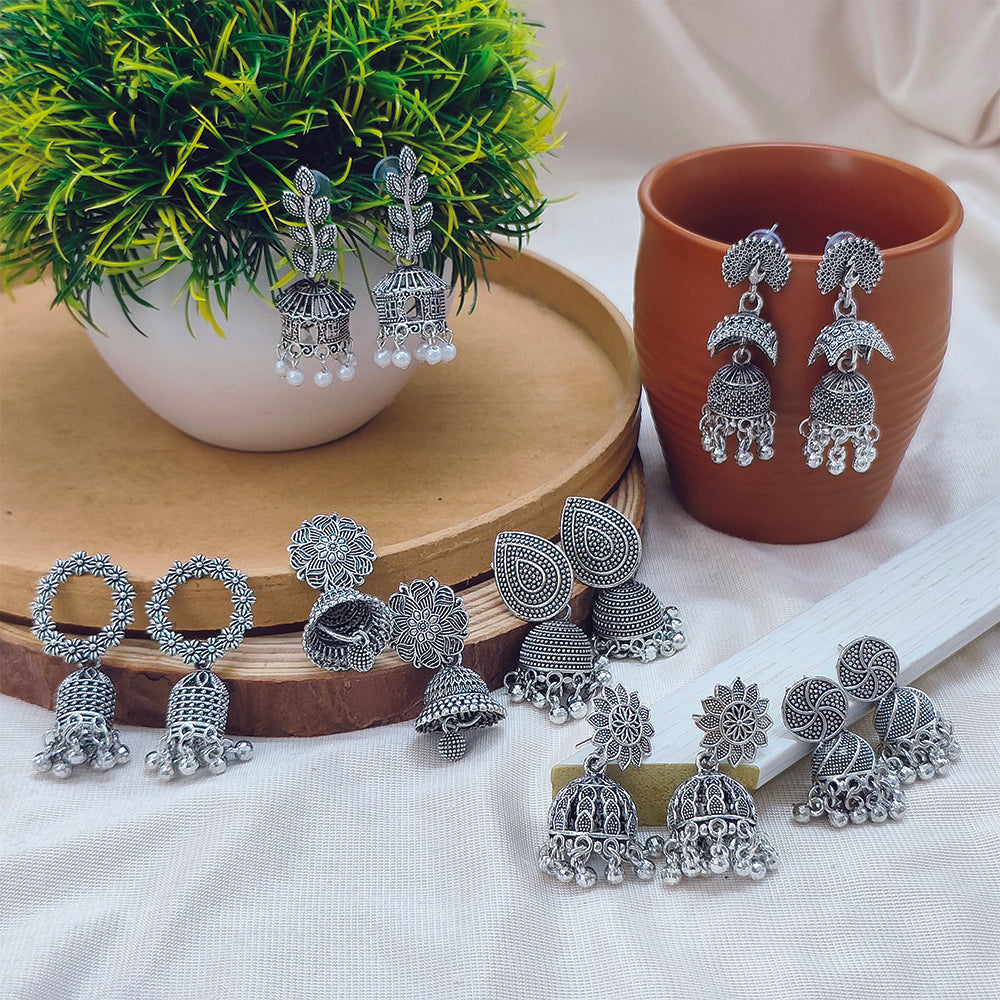 JewelMaze Set of 7 Earrings Combo - 1005290