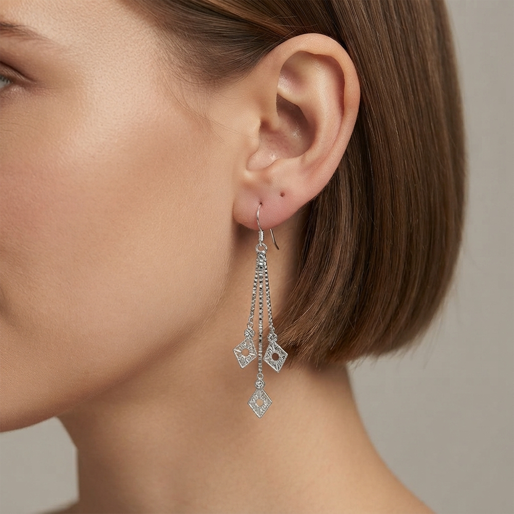 JewelMaze Elegant Crystal Stone Dangler Earrings for Women