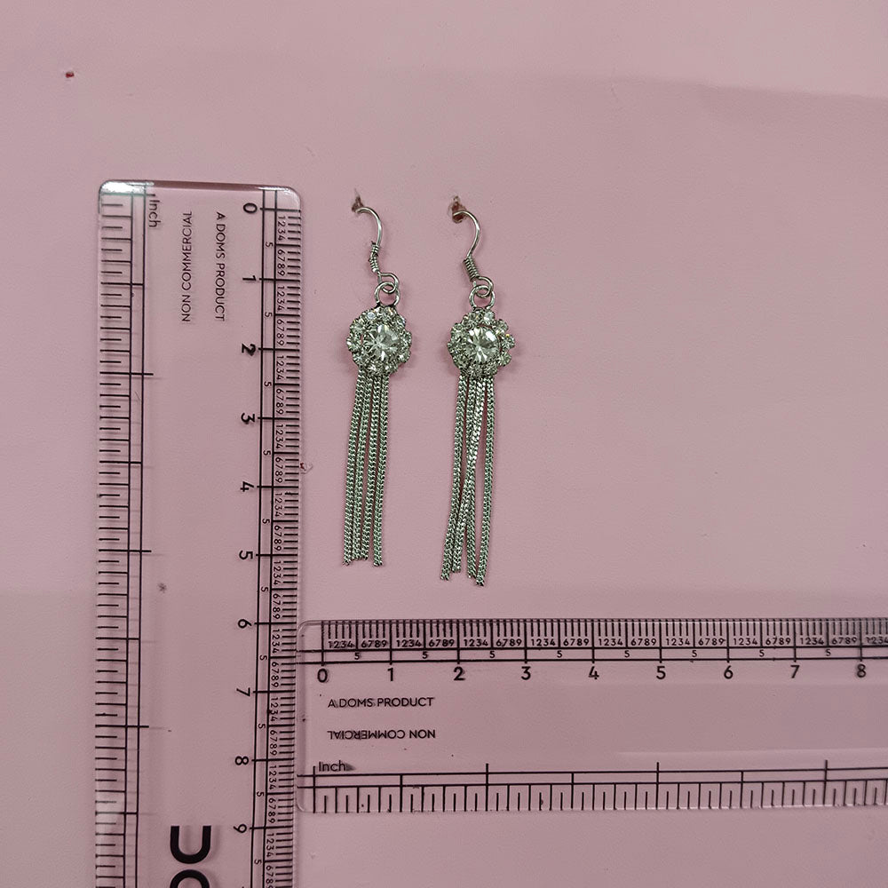 JewelMaze Sparkling Crystal Stone Long Earrings