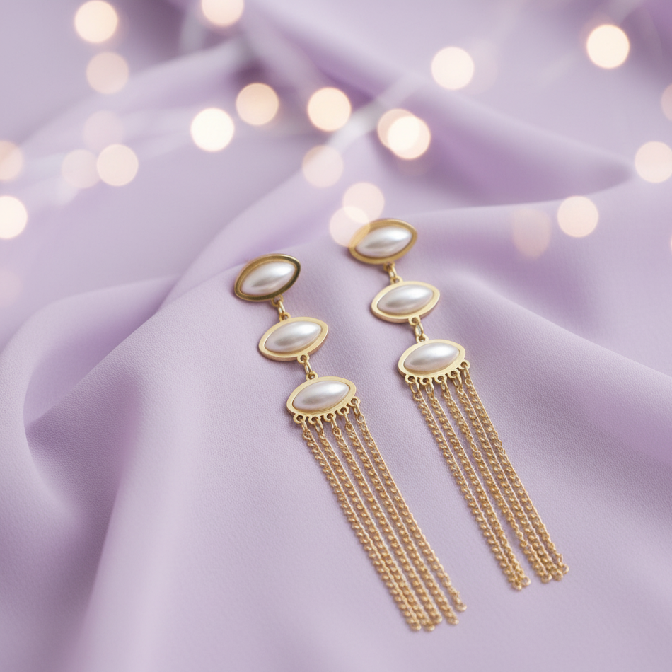 JewelMaze Demi Fine Anti Tarnish Dangler Earrings