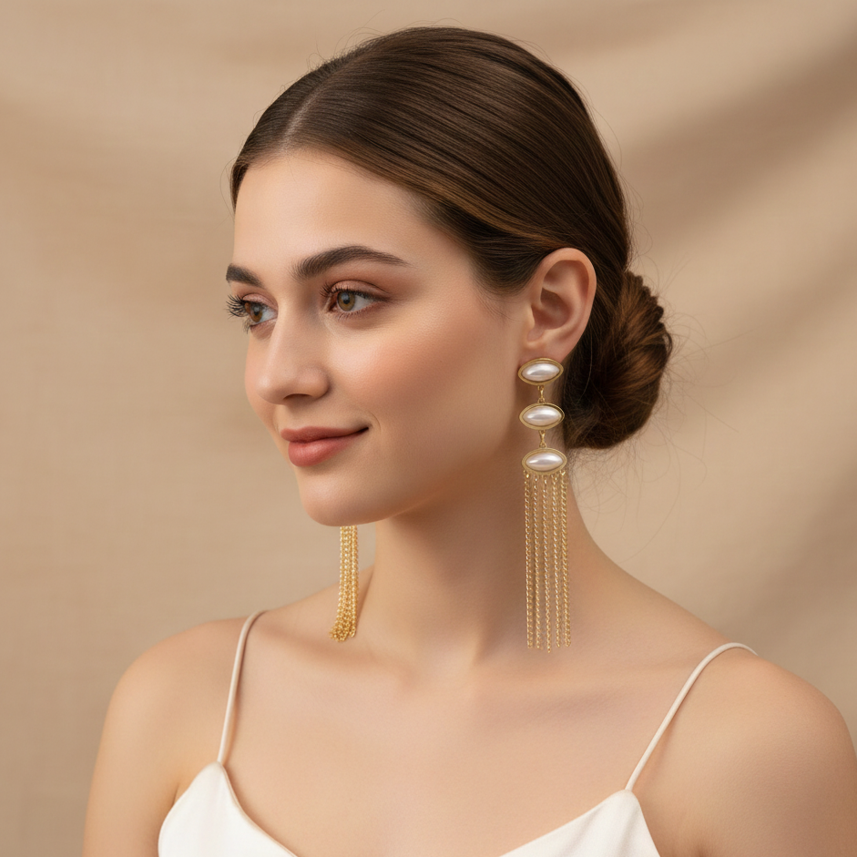 JewelMaze Demi Fine Anti Tarnish Dangler Earrings