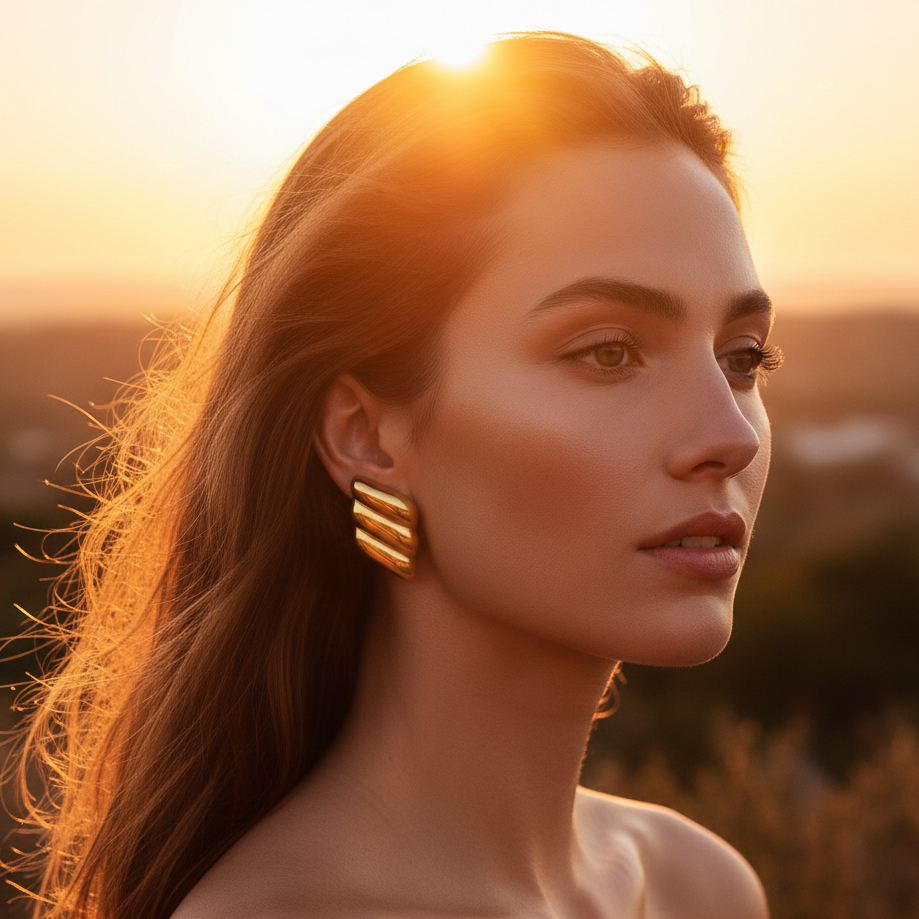 JewelMaze Demi Fine Anti Tarnish Stud Earrings